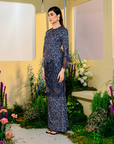 Cendana Modern Kurung Summeraya 2025 in Midnight Blue