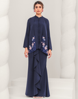 Nyaman Modern Kurung Summeraya in Navy Blue