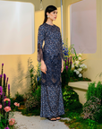 Cendana Modern Kurung Summeraya 2025 in Midnight Blue