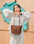 Kendra Mini Tote Bag in Coco Brown
