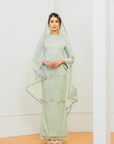 Wardina Bridal Modern Kurung in Mint Green