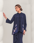 Nyaman Modern Kurung Summeraya in Navy Blue