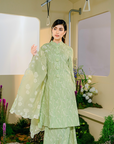 Bayu Long Modern Kurung Summeraya 2025 in Light Green