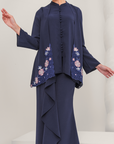 Nyaman Modern Kurung Summeraya in Navy Blue