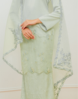 Wardina Bridal Modern Kurung in Mint Green