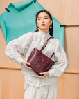 Kendra Mini Tote Bag in Dark Maroon