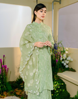 Bayu Long Modern Kurung Summeraya 2025 in Light Green