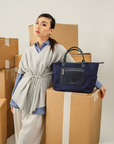 Nomi Nylon Tote Bag in Navy Blue