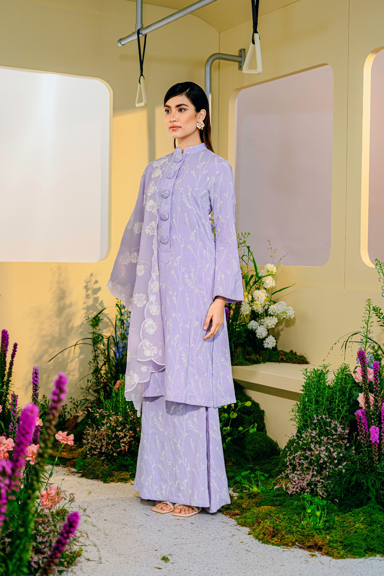 Bayu Long Modern Kurung Summeraya 2025 in Lilac