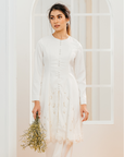Elena Bridal Modern Kurung in Off-White