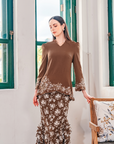 Permai Modern Kurung Summeraya in Olive Brown