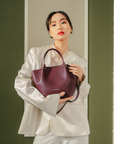 Tikka Tote Bag in Dark Wine