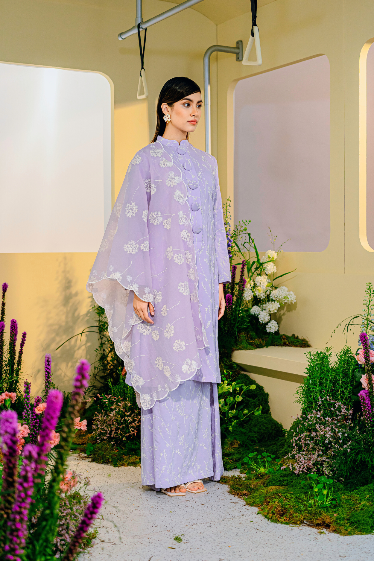 Bayu Long Modern Kurung Summeraya 2025 in Lilac
