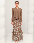 Permai Modern Kurung Summeraya in Olive Brown