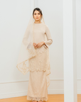 Wardina Bridal Modern Kurung in Champagne