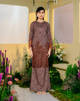 Cendana Modern Kurung Summeraya 2025 in Brown
