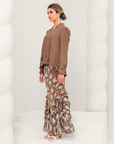 Permai Modern Kurung Summeraya in Olive Brown
