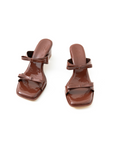 Lyra Block Heels in Rich Brown