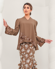 Permai Modern Kurung Summeraya in Olive Brown
