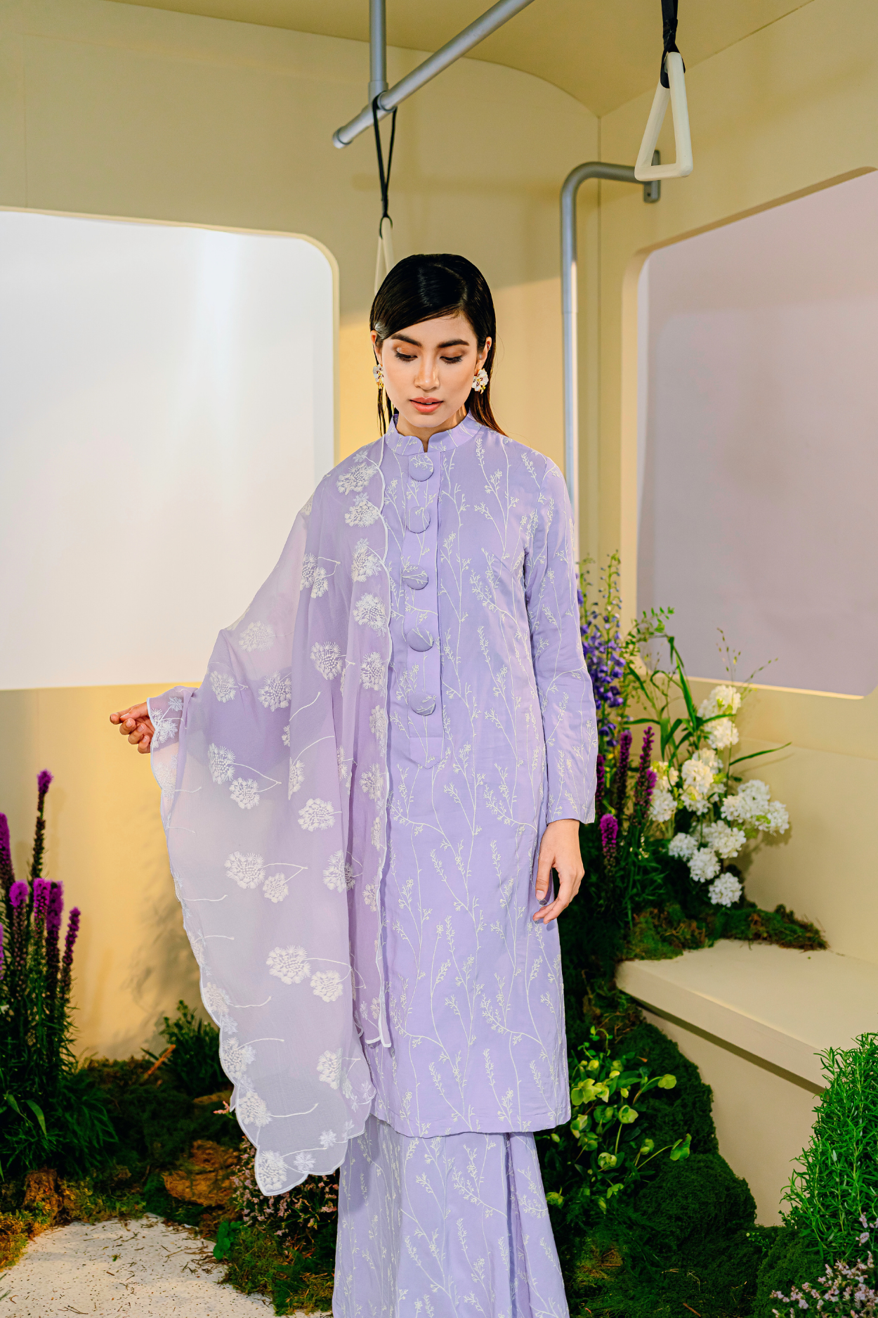 Bayu Long Modern Kurung Summeraya 2025 in Lilac
