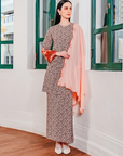 Sepakat Modern Kurung Summeraya in Peach Black