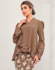 Permai Modern Kurung Summeraya in Olive Brown