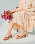 Clara Block Heels in Rich Brown