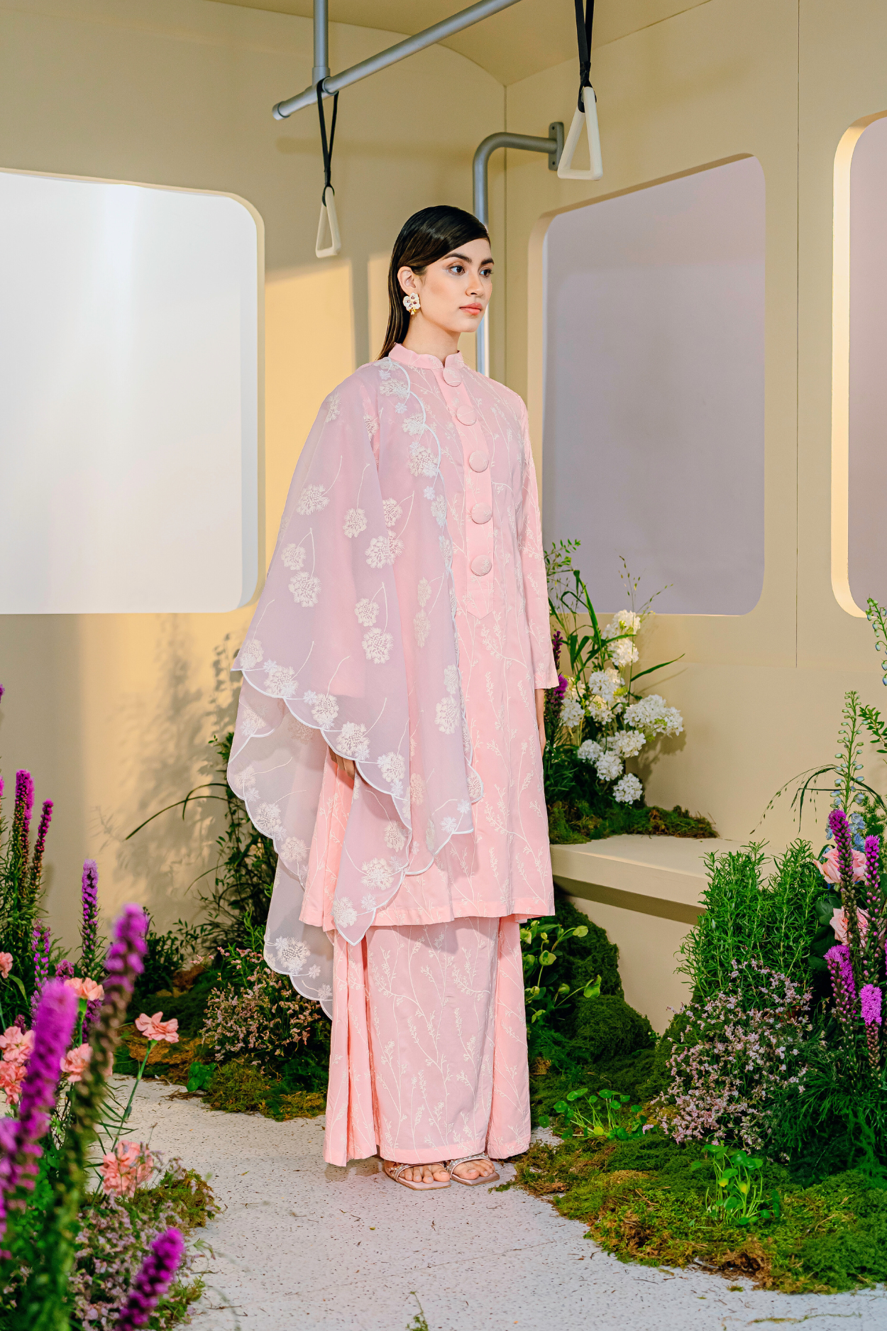 Bayu Long Modern Kurung Summeraya 2025 in Pink
