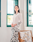Permai Modern Kurung Summeraya in Pearl White