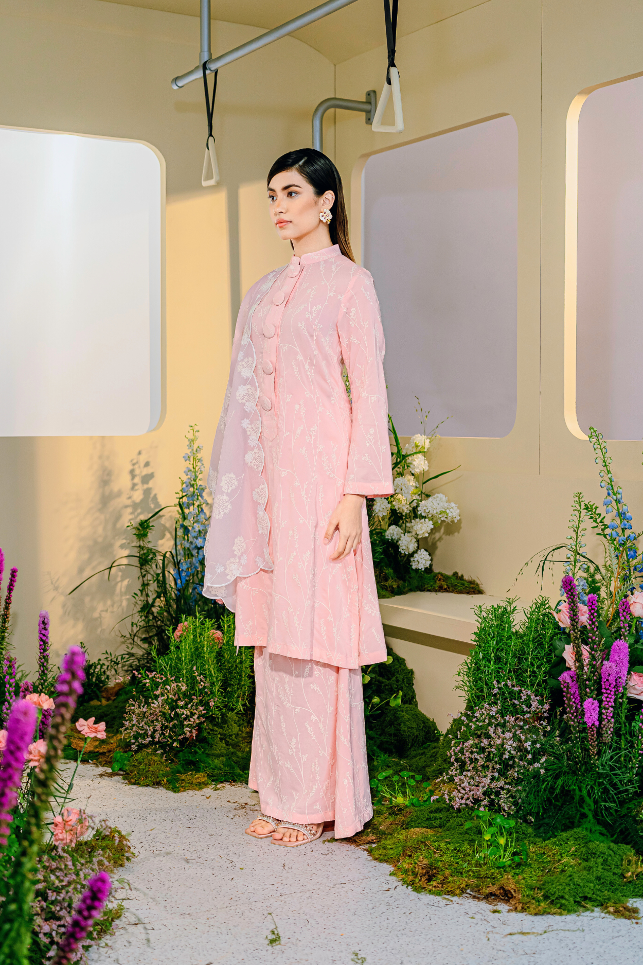 Bayu Long Modern Kurung Summeraya 2025 in Pink