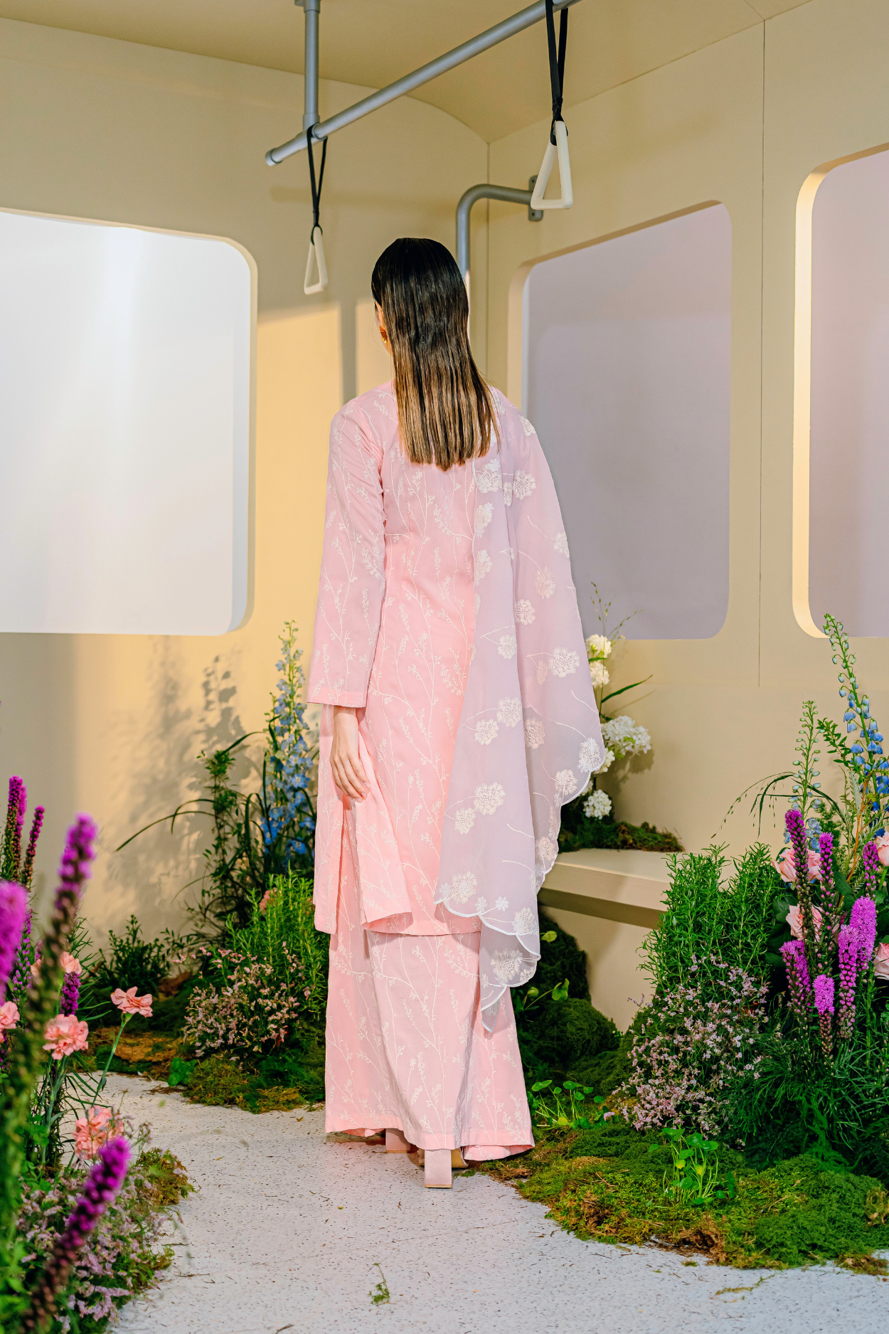 Bayu Long Modern Kurung Summeraya 2025 in Pink