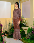 Cendana Modern Kurung Summeraya 2025 in Brown