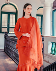 Santun Modern Kurung Summeraya in Brick Orange ( Without Selendang )