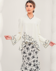 Permai Modern Kurung Summeraya in Pearl White