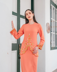 Murni Modern Kurung Summeraya in Salmon Orange