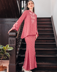 Sentosa Modern Kurung Summeraya in Terracotta Pink