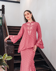 Sentosa Modern Kurung Summeraya in Terracotta Pink