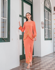 Murni Modern Kurung Summeraya in Salmon Orange