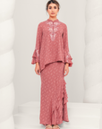Sentosa Modern Kurung Summeraya in Terracotta Pink