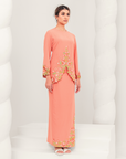 Murni Modern Kurung Summeraya in Salmon Orange