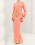 Murni Modern Kurung Summeraya in Salmon Orange