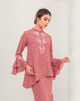 Sentosa Modern Kurung Summeraya in Terracotta Pink