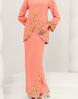 Murni Modern Kurung Summeraya in Salmon Orange