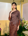 Cendana Modern Kurung Summeraya 2025 in Brown