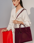 Orea Tote Bag in Maroon