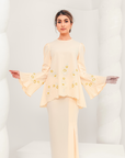 Tenang Modern Kurung Summeraya in Buttermilk Yellow