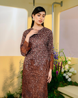 Cendana Modern Kurung Summeraya 2025 in Brown