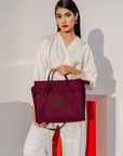 Orea Tote Bag in Maroon