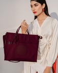 Orea Tote Bag in Maroon