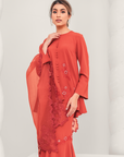 Santun Modern Kurung Summeraya in Brick Orange ( Without Selendang )